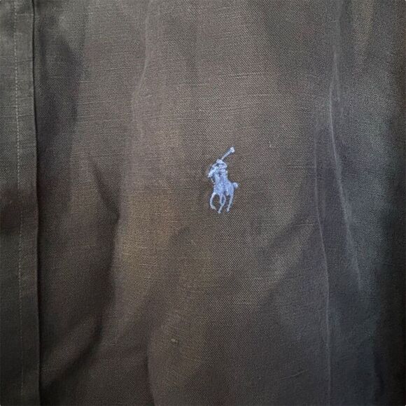 Polo Ralph Lauren Blake Men's Blue LS Button-Up Shirt Size L silk linen blend - Picture 5 of 5